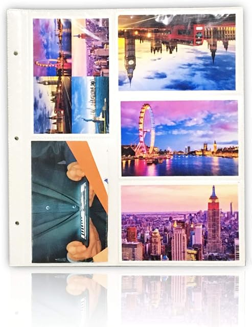 Arpan 20 Refill Photo Album Sheet Holds 6x4'' 200 Photos For Large Ringbinder Photo Album