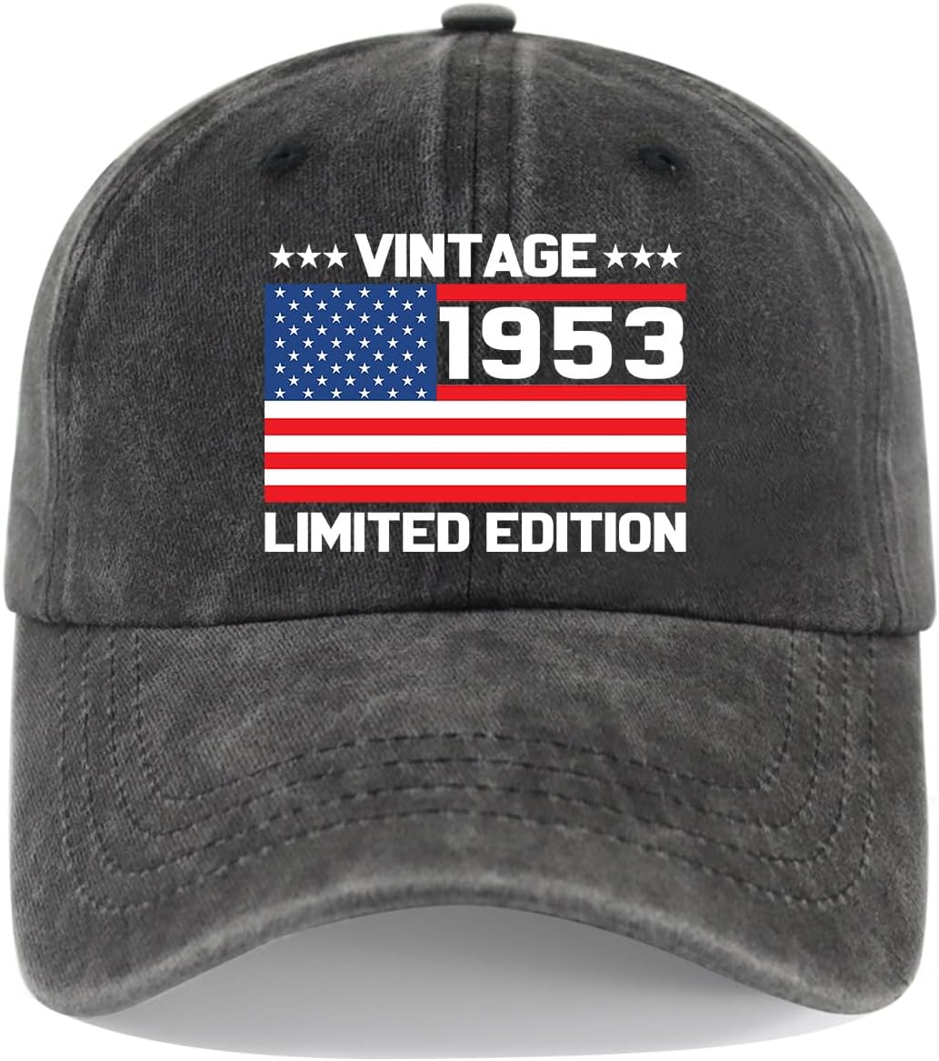 Vintage 1930-1979 Limited Edition Hats for Men Women, Adjustable Embroidered Unique Baseball Cap