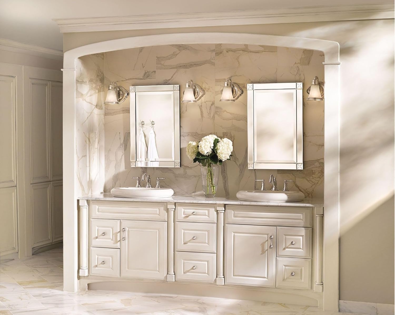 Moen YB9861CH Waterhill 1-Light Dual-Mount Bath Bathroom Vanity Fixture with Frosted Glass, Chrome