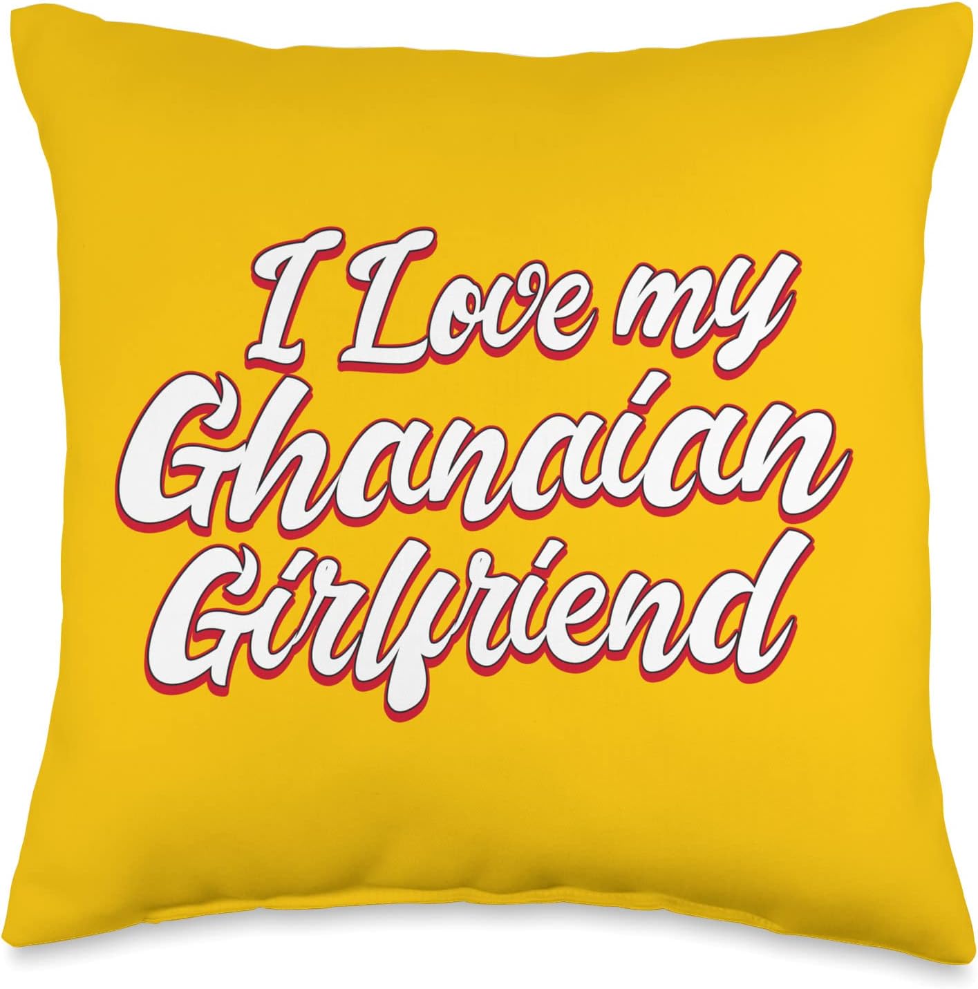 Africa Ghana couple design I Love My Ghanaian Girlfriend Throw Pillow, 16x16