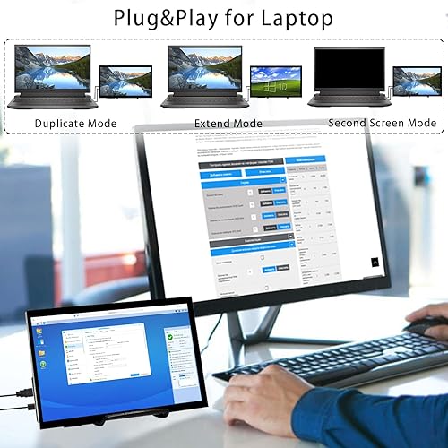 Miniatura 6 de Monitor de pantalla táctil Raspberry Pi de 10.1 pulgadas, monitor de computadora HDMI 1024 × 600, monitor de computadora FHD IPS LCD para Raspberry