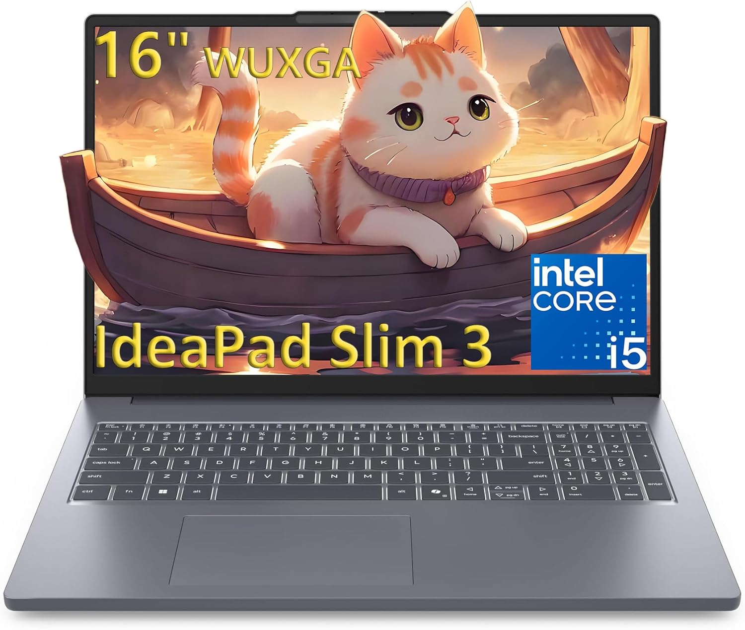 Lenovo Laptop Computer IdeaPad Slim 3 for Student Home Study with Lifetime Office 365, Intel 8-Core i5-13420H, 16GB DDR5 RAM, 256GB PCIe SSD with 500GB HDD, 16" FHD+, Ash Gray, Windows 11 Home