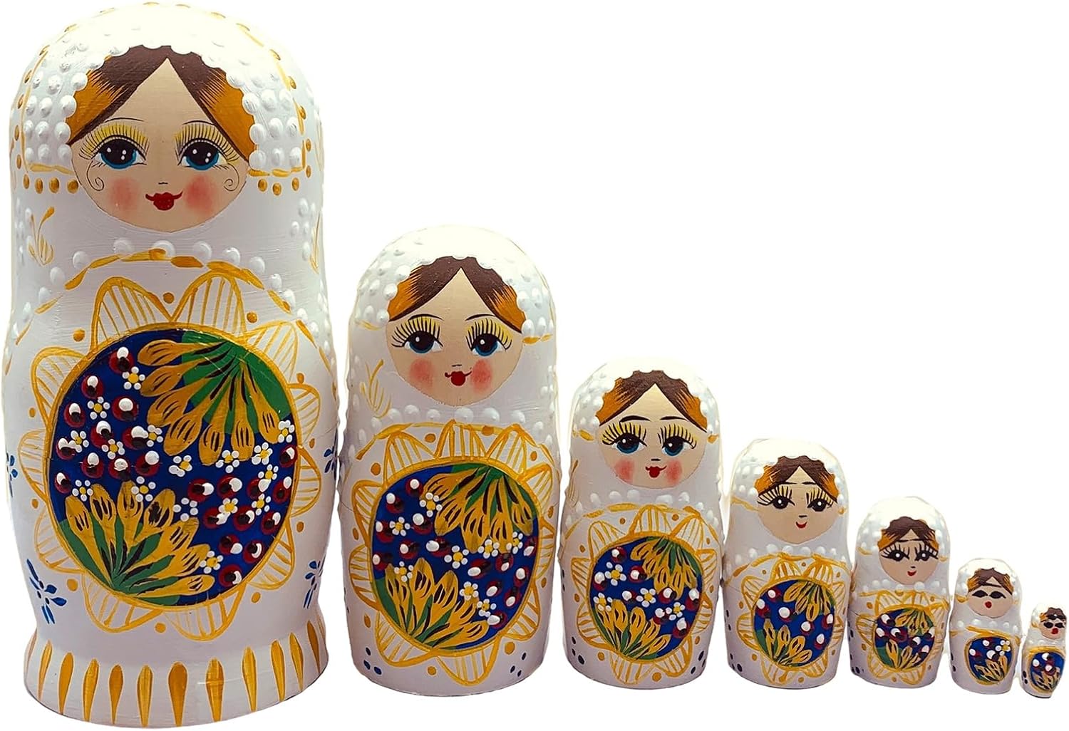 Folk Russian Nesting Dolls Wooden Figurine with Floral Patterns for Gifting Home and Decors Russian Dolls Set