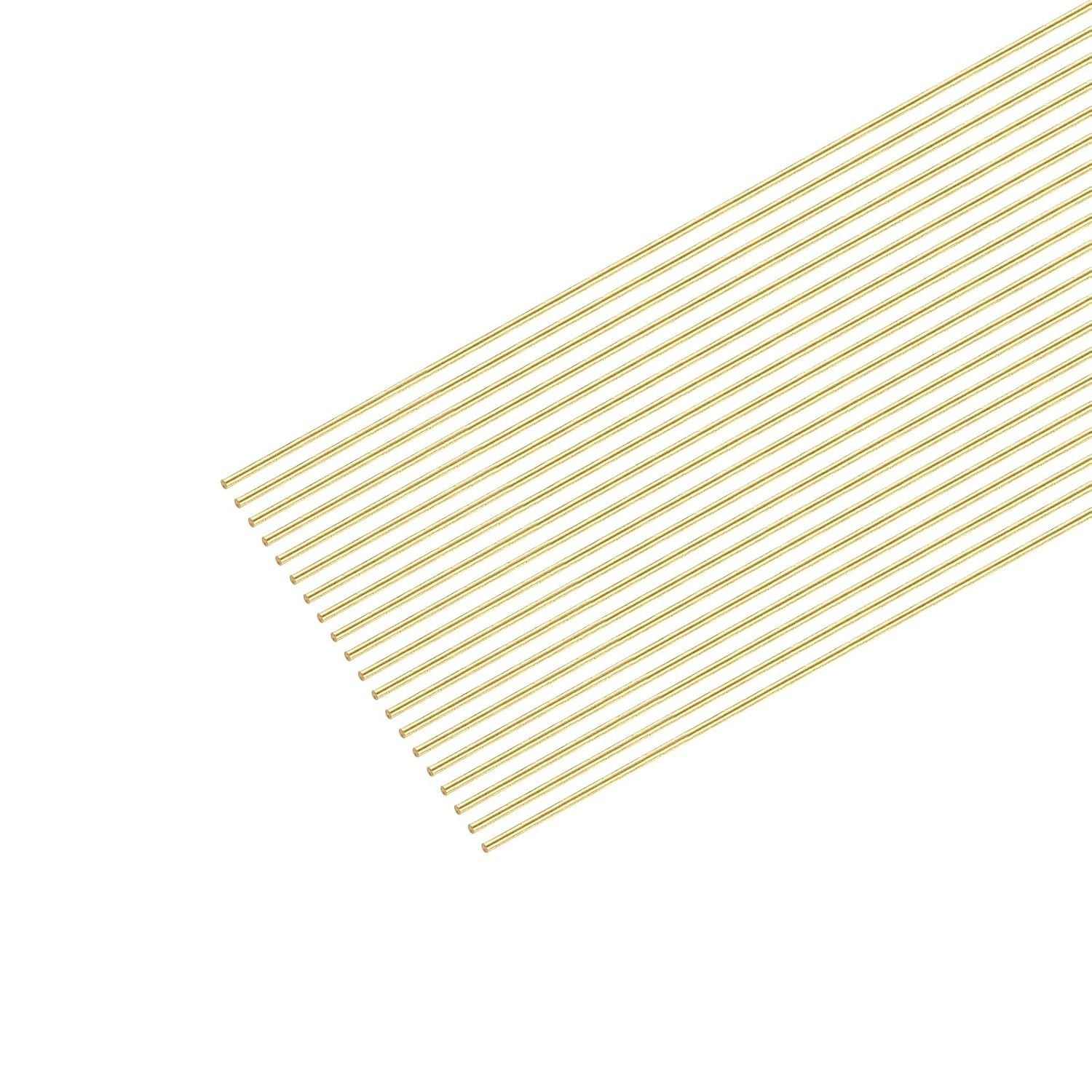 MECCANIXITY 0.3mm x 400mm, Brass Round Wire, Solid Brass Wire, Assorted Half Hard Wire for DIY Jewelry Making,Pack of 20
