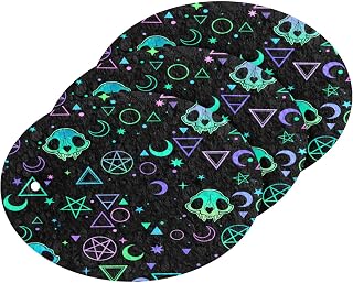 Halloween Skulls Star Moon Kitchen Sponges Cleaning Dish Sponges Non-Scratch Scrubber Sponge for Kitchen Bathroom Cars, pack of 3