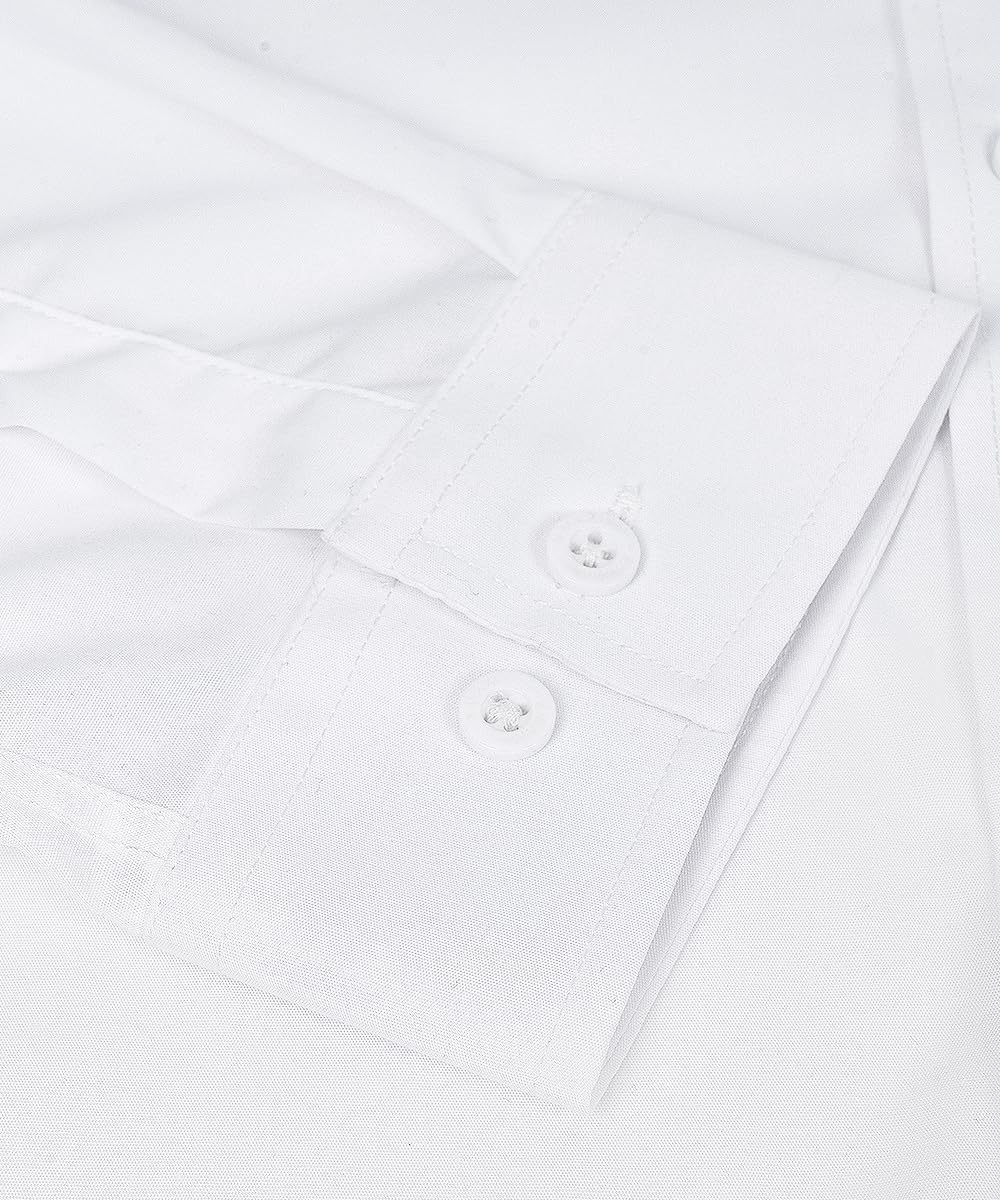 Men's Dress Shirt Slim Fit Long Sleeve Solid Button Down Shirts for Men Business Wedding - Image 4