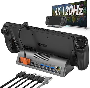 Steam Deck Docking Station - 4K@120Hz HDMI, Gigabit Ethernet, 3 USB 3.0 Ports
