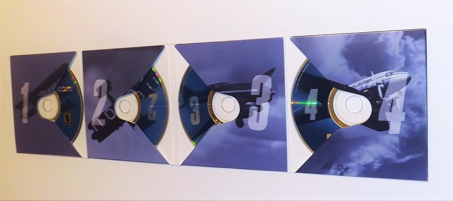 Open disc holder for Microsoft Flight Simulator 2004 showing four discs
