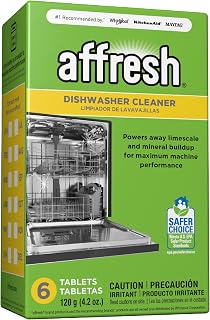 Affresh Dishwasher Cleaner, Helps Power Away Odor Causing Bacteria, Limescale, Mineral Deposits & Grime Inside Pump, Tub & Hoses, 6 Tablets, 6 Month Supply