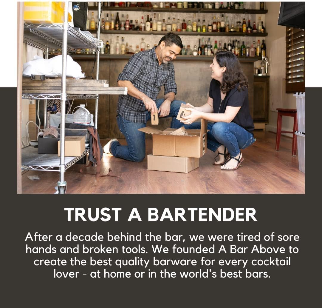 A Bar Above Colador profesional de malla fina para camarero, colador de cóctel de acero inoxidable 304 a prueba de óxido para bar en casa y camareros profesionales. Ideal para cócteles, hierbas de té,