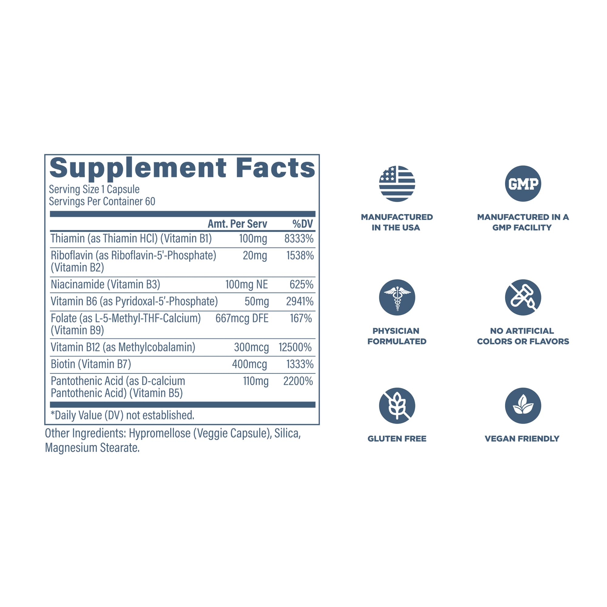 Revive MD Vitamin B Complex Capsules for Men & Women – Supports Heart Health, Energy & Immune System – Vitamin B12 Complex Promotes Healthy Brain Function & Overall Wellness (60 Servings) — Amazon image 6