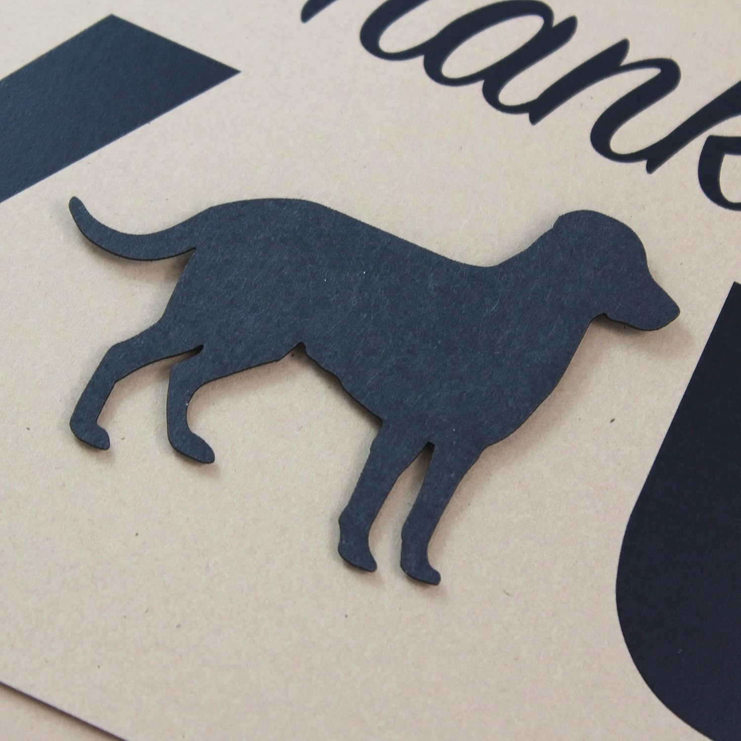 Labrador Retriever Thank You Greeting Notecards Pack of 10 Handmade 5x7 Card Black Lab Dog Silhouette with envelopes Blank Inside Kraft Brown