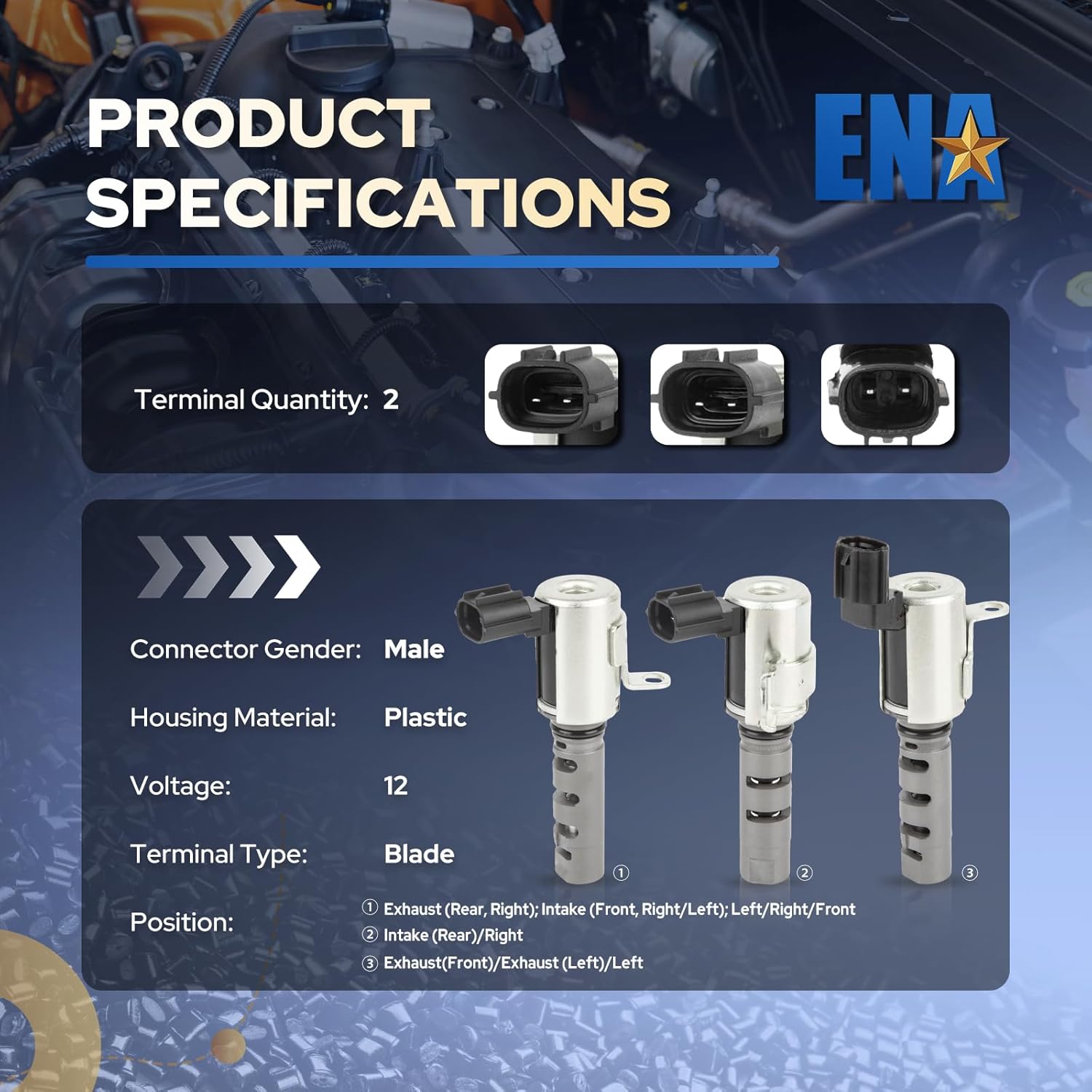 ENA Engine Variable Valve Timing Solenoid Compatible with Toyota Camry Avalon Highlander Sienna RAV4 Venza Lexus ES350 RX350 3.5L V6 2005-2018 Camshaft Position Actuator Solenoid for 917-212 Set of 4