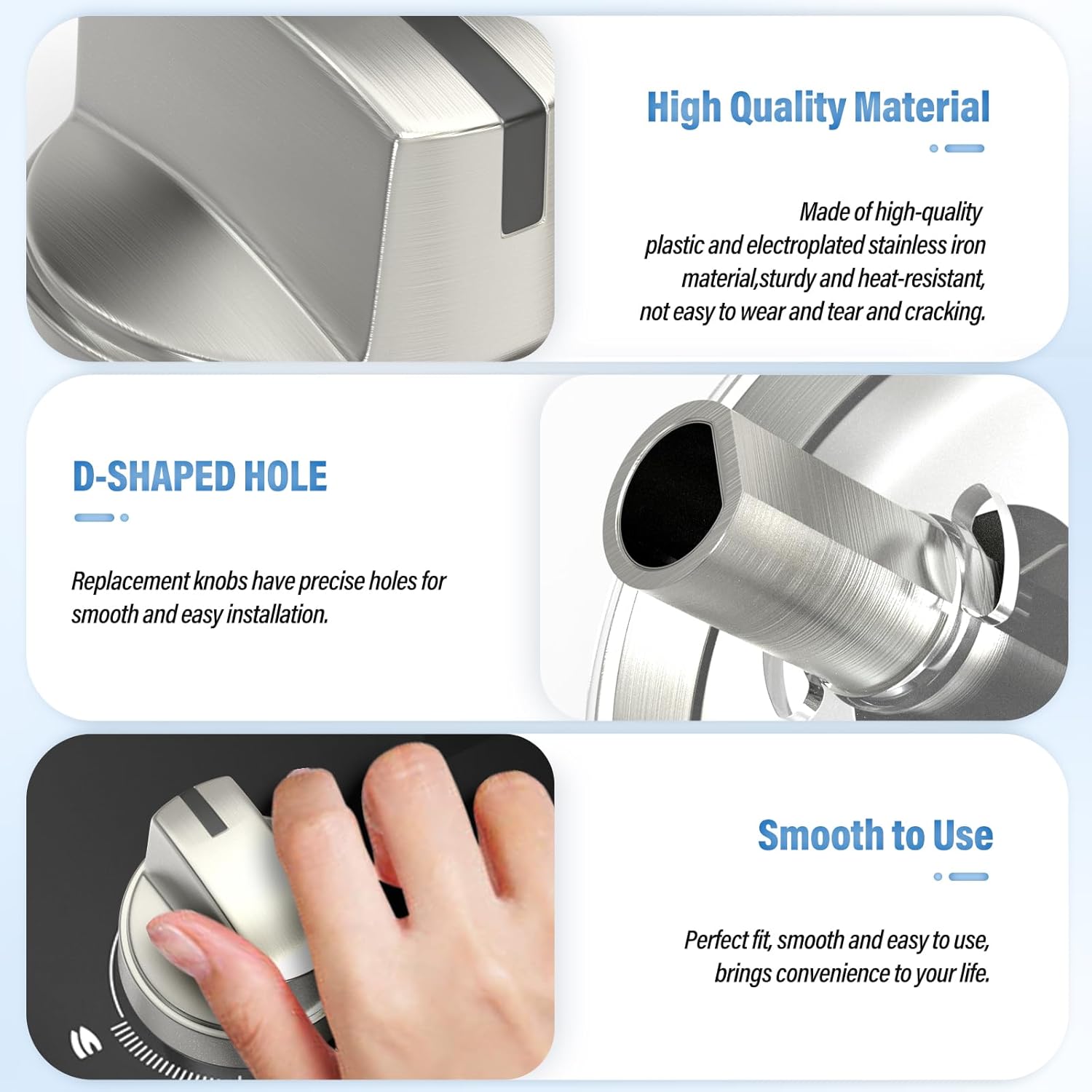 5PCS WB03X29354 Gas Stove Knob Replacement Compatible with GE Range Cooktop Burner Control Knob, Replaces PD00042150 4585908 AP6327766 PS12296156 EAP12296156