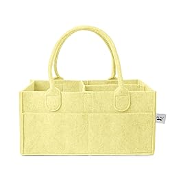 Mr. Pen- Baby Diaper Caddy Organizer, Lemon Glow, Baby Caddy Organizer with Handle, Compact Size, Collapsible & Portable