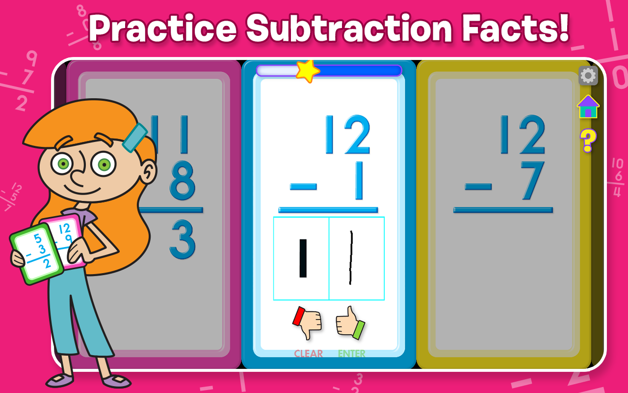 Zone App Math School Zone - Subtraction Flash Cards - Ages 6+, Subtraction Facts ...