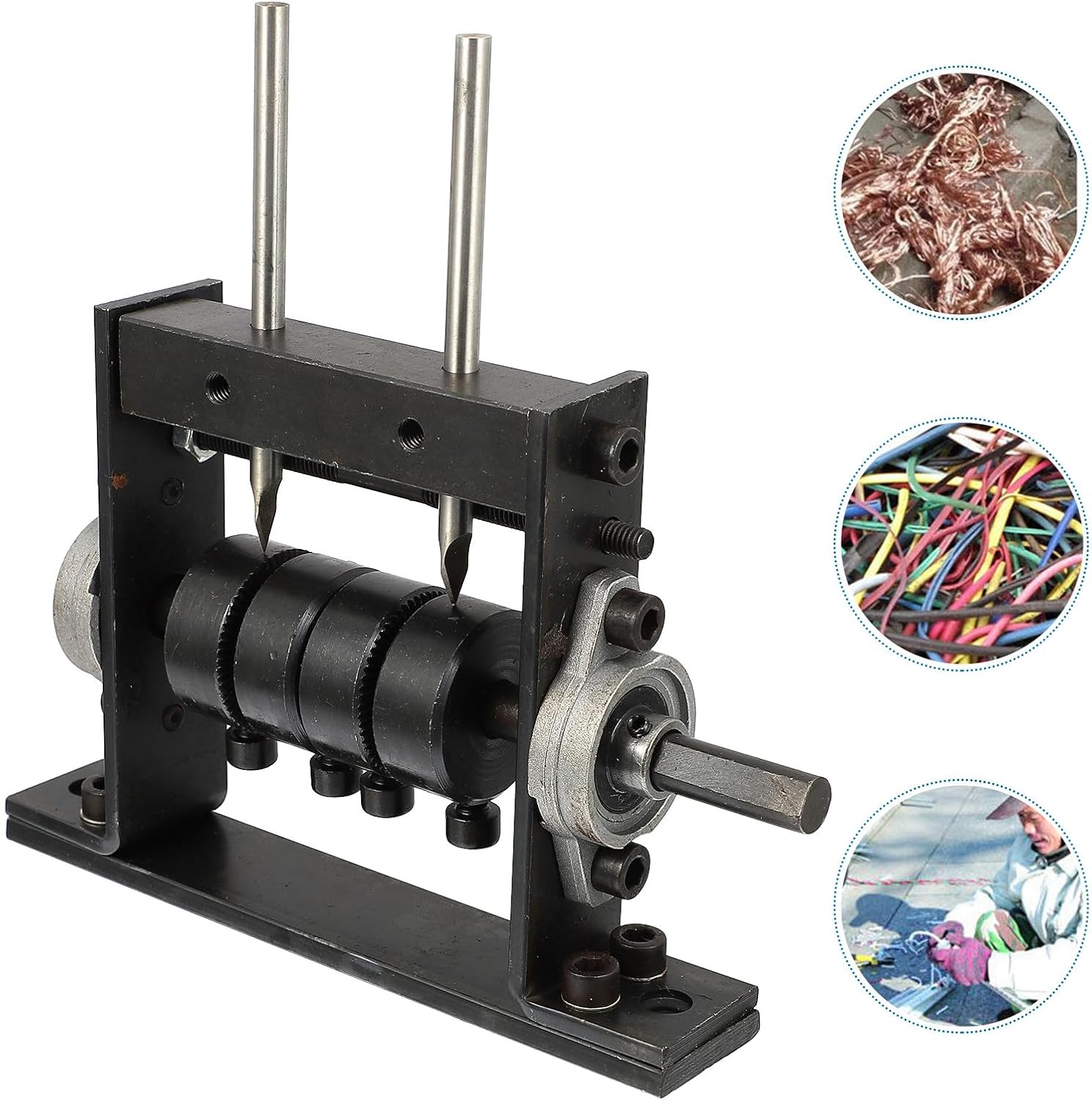 Ciieeo Manual Wire Stripper Cutter 2-blade Hand Tool for Home Use Waste Wire Stripping and Copper Cable Cutting