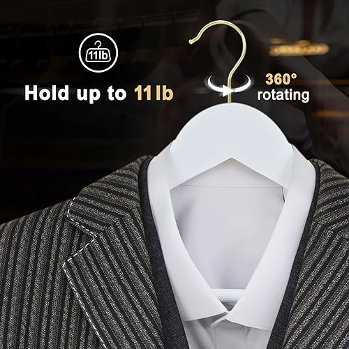 Miniatura 45 de TOPIA HANGER Perchas de Madera para Abrigos Paquete de 30, Perchas de Madera Vintage para Trajes con Barra Antideslizante para Pantalones, Gancho