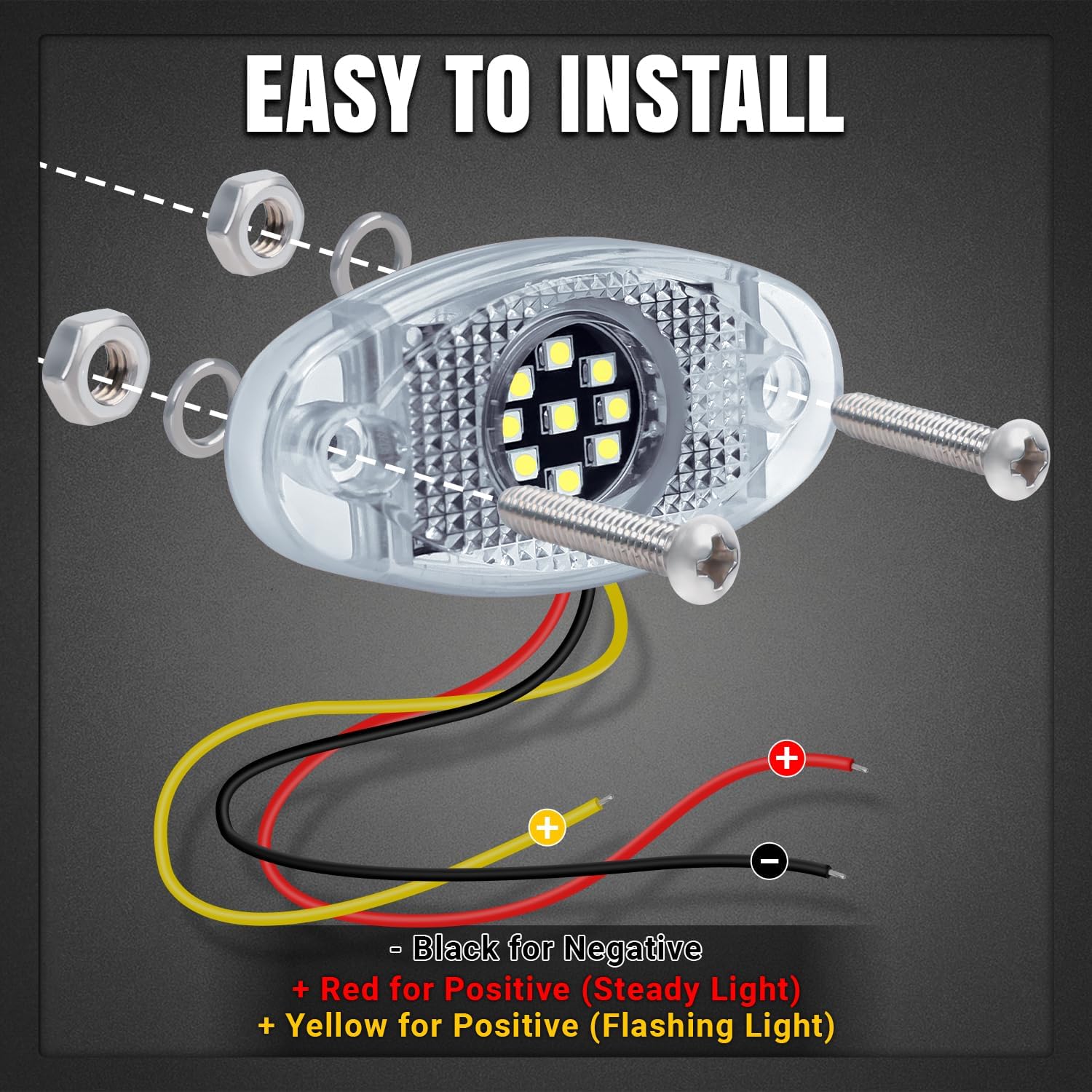 TMH 10 Pods White Strobe Rock Lights LEDs SMD Chips Super Bright Underglow Light Underbody Roof Rack Waterproof IP68 for Motorcycle Pickup Trucks SUV UTV ATV RZR Car Boats