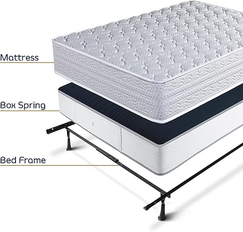 Miniatura 17 de Clara Clark Base de cama ajustable: la base de cama doble se expande a rieles de cama Queen, marco de tamaño King con riel cruzado y soporte
