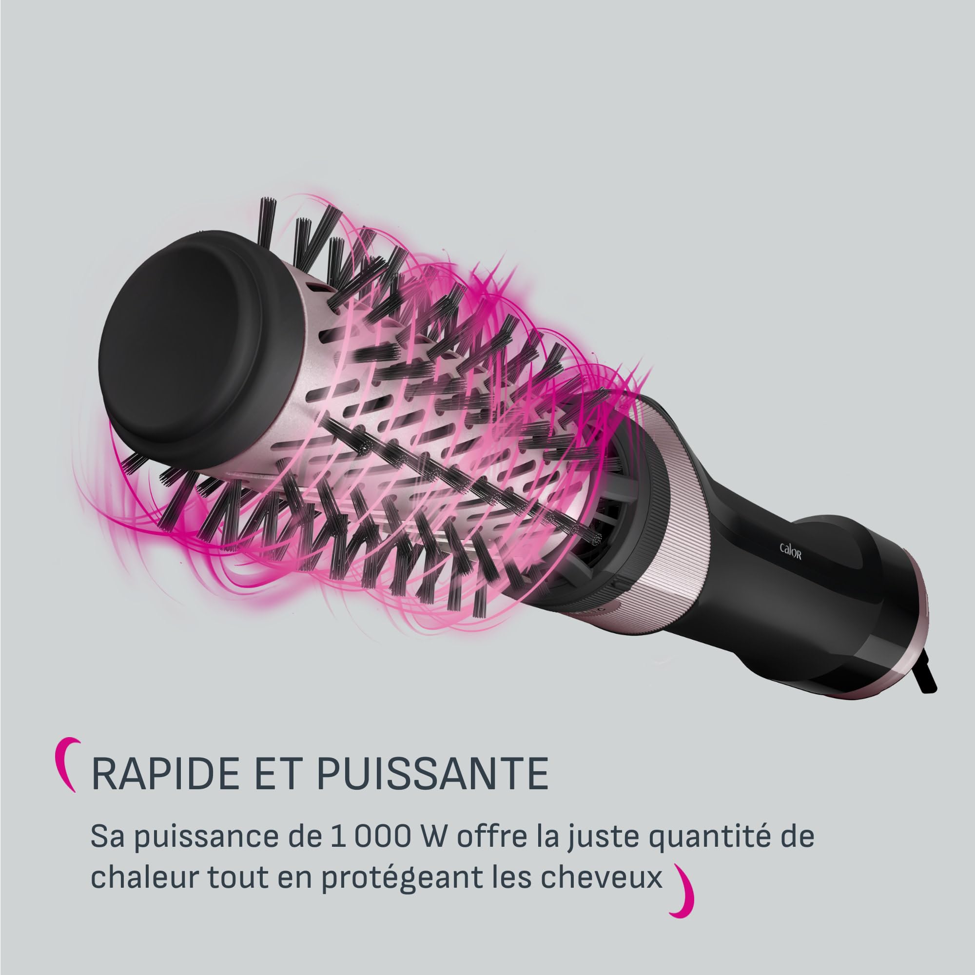 Calor Brush Activ, Brosse soufflante rotative, Brushing 1 000 W, Ergonomique, 2 brosses rotatives en céramique, UB9535C0