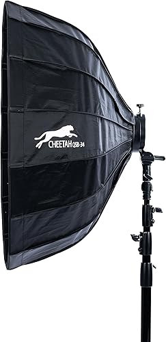 Miniatura 6 de Cheetah Stand QSB-34 Softbox (Bowen+Speed Bracket) con rejilla de caja de huevos y caja de luz estilo paraguas de liberación rápida - Compatible con