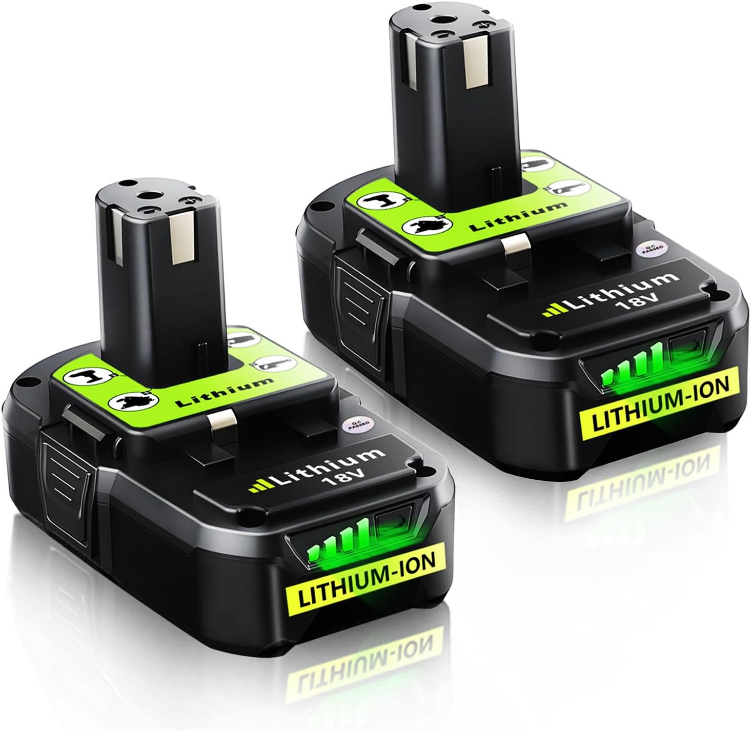 Replacement for Ryobi 18V Battery: 18V 4.0Ah Lithium-ion Compatible with Ryobi P102 P103 P105 P107 P108 P109 P122 Cordless Power Tools 2 Pack