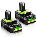 Replacement for Ryobi 18V Battery: 18V 4.0Ah Lithium-ion Compatible with Ryobi P102 P103 P105 P107 P108 P109 P122 Cordless Power Tools 2 Pack