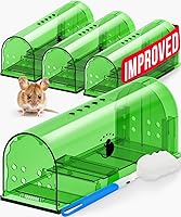 Vista 1 de Motel Mouse Humane Mouse Traps No Kill Live Catch and Release 4 Pack - Reusable, Easy to Use & Clean, No Touch Release, Sensitive Includes Cleaning