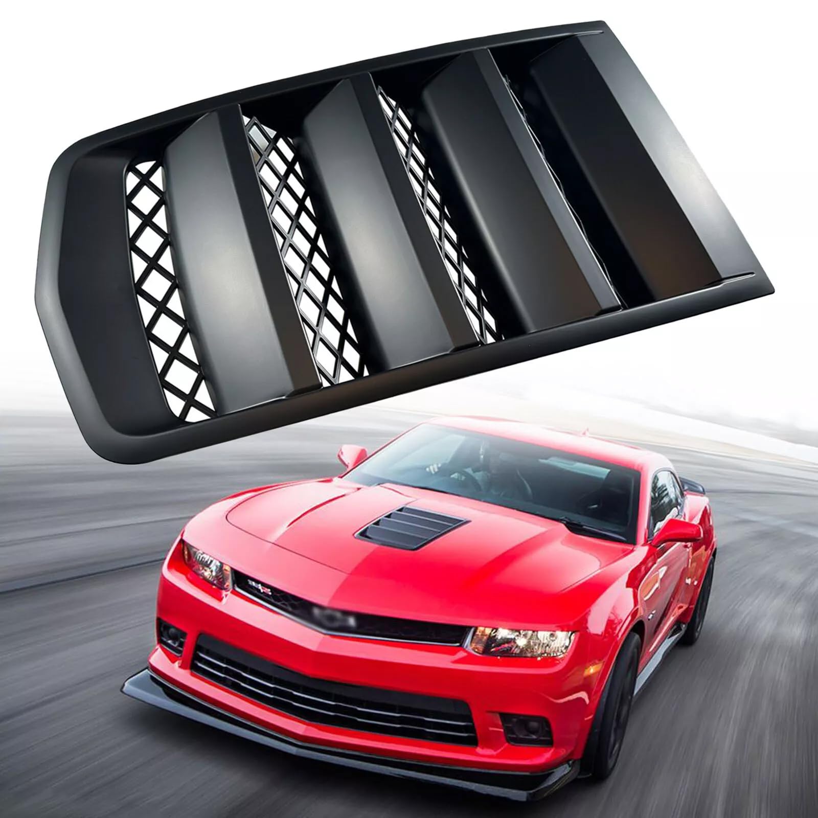 RDDY START Matt Black Hood Scoop Vents Grille 22828242 GMBHO00017 Compatible with 2014-2015 Chevy Camaro