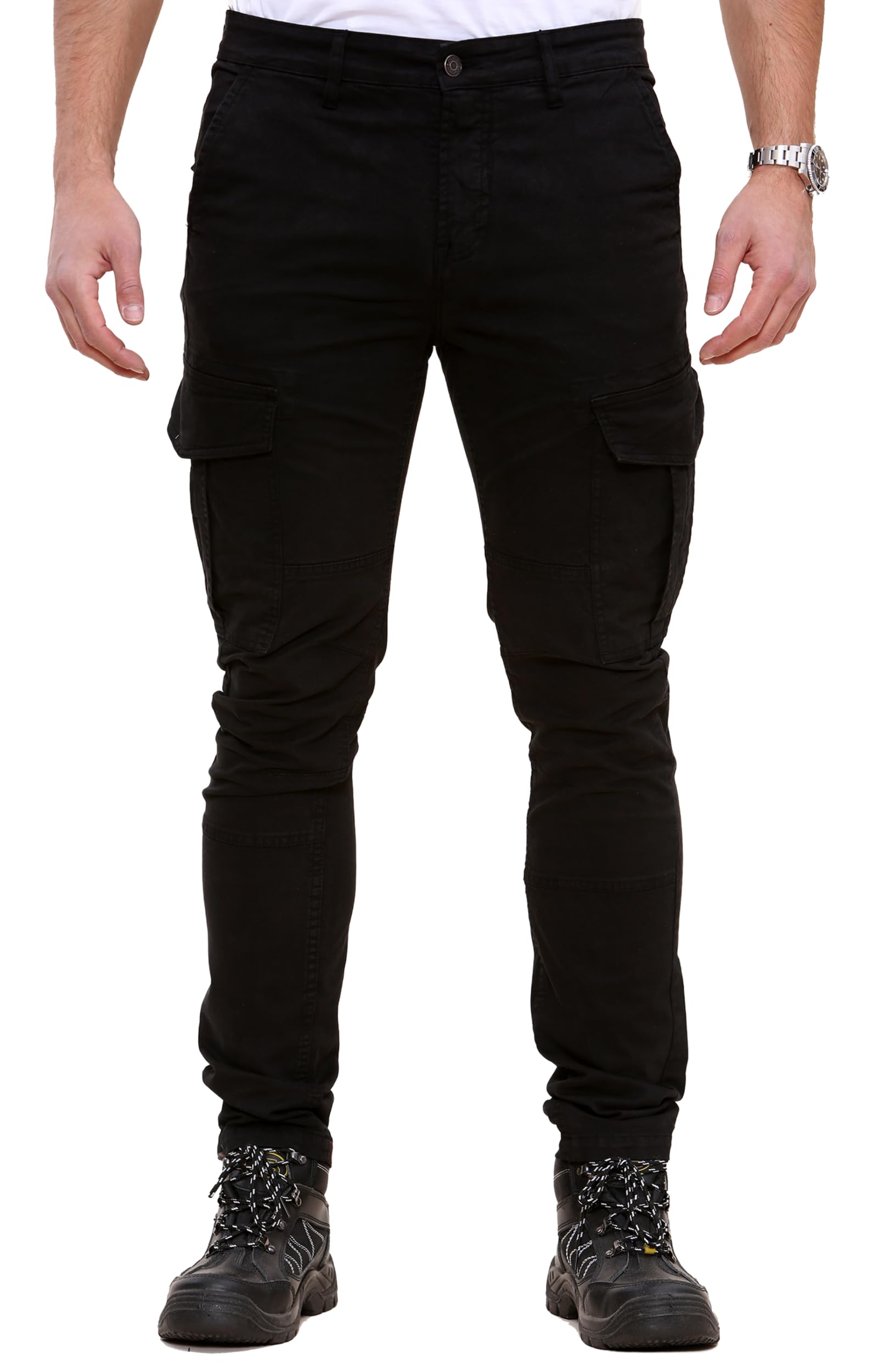 Soroor Cargo Trousers for Men UK, Slim Fit Tapered Cargo Pants Men, Combat Trousers for Men UK for Work & Utility, Durable Mens Cargos | Stretch Twill Cotton Cargos Men
