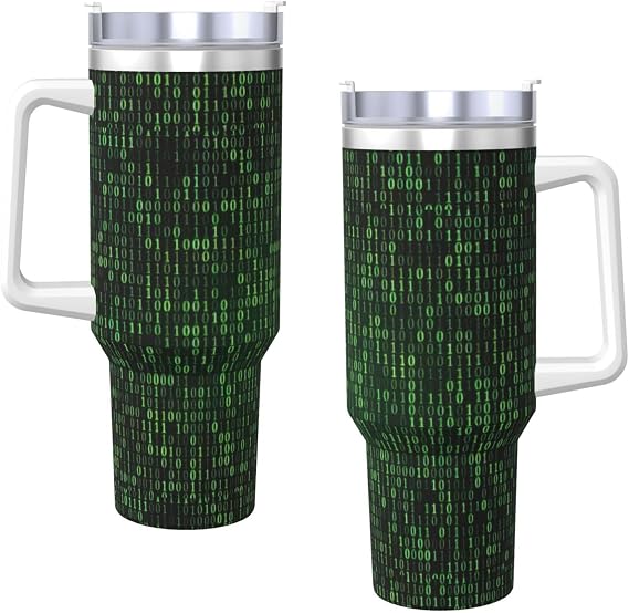 Hacker Era Printing 40 Oz Ice Bully Mug with Handle Tumbler Cup Stainless Steel Leakproof Tumblers for Women Men