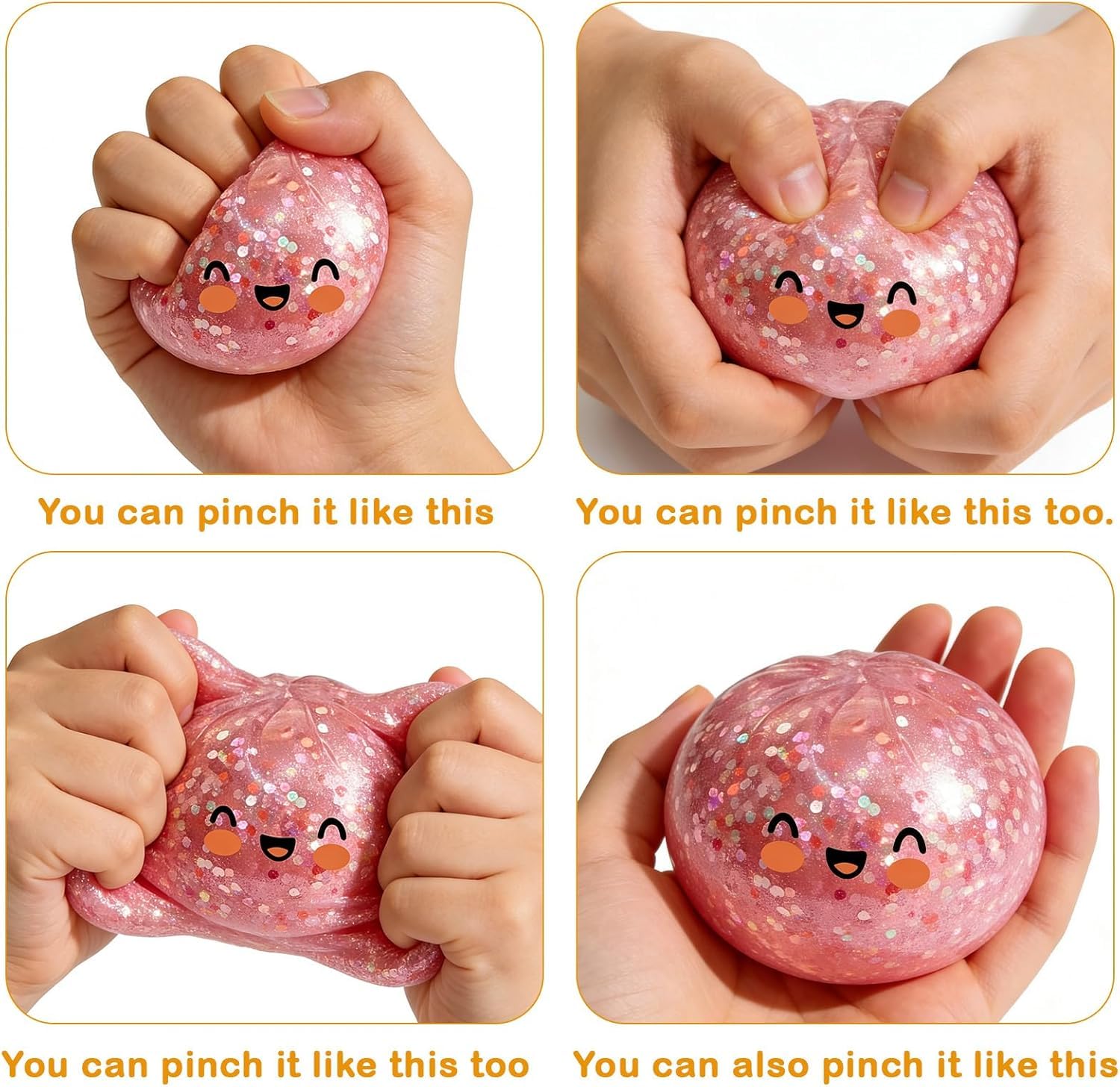Glitter Dumpling Squishy, Squishy dumpling, Colorful Dumplings Stress Fidget, Soft Squeeze Decompression Dough - Image 8