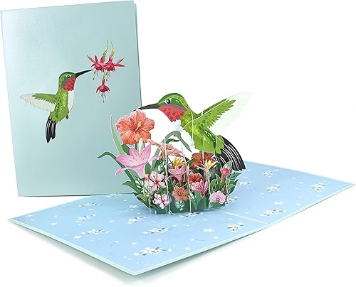 Miniatura 4 de Tarjeta desplegable de colibrí, tarjeta de cumpleaños, tarjeta del día de la madre, tarjeta de verano, pensando en ti, amantes de los pájaros