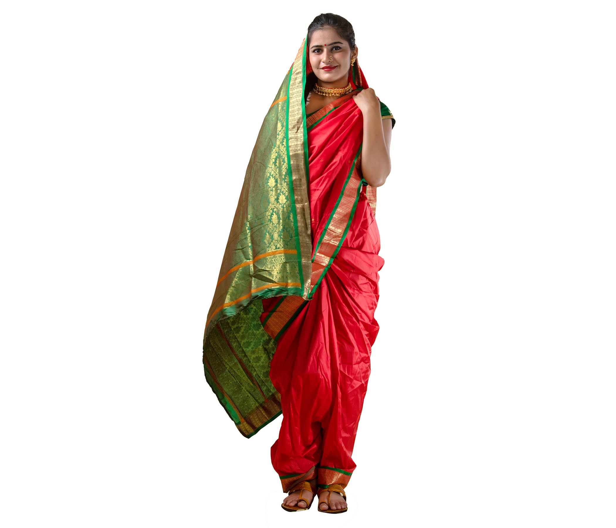 KALAPURIWomen's Ready To Wear Nauwari Pink Color Silk Saree | Without Blouse Piece | For Festivals, Ocassions & Parties