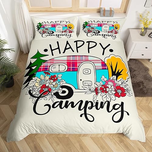 Miniatura 9 de Juego de funda de edredón con reglas de campamento, tamaño King para niños, funda de edredón rústica para campamento, estilo granja, decoración de