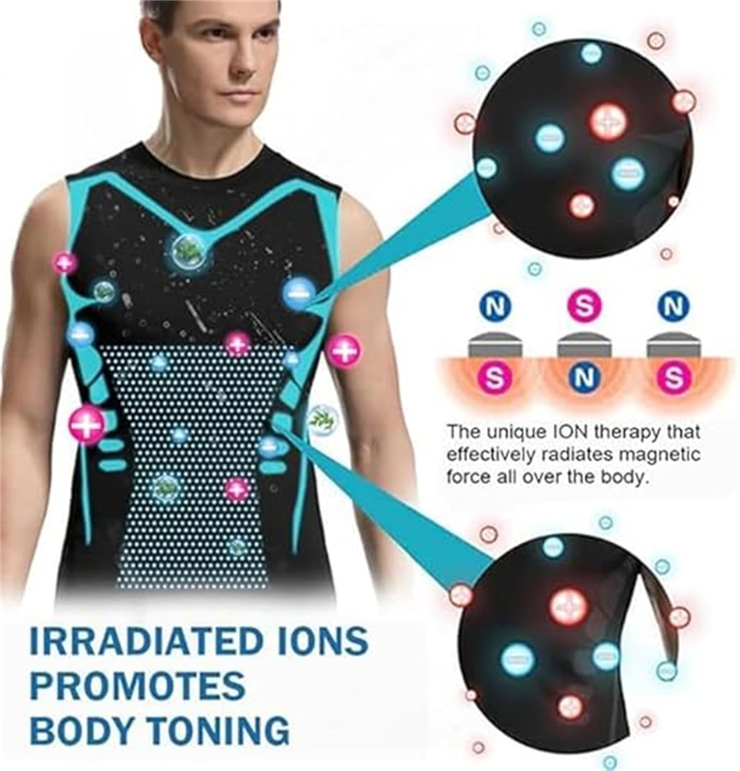 Vitaboost Maillot de compression sans manches pour homme pour construire un corps parfait, gilet de sport sans manches, gilet de compression gainant