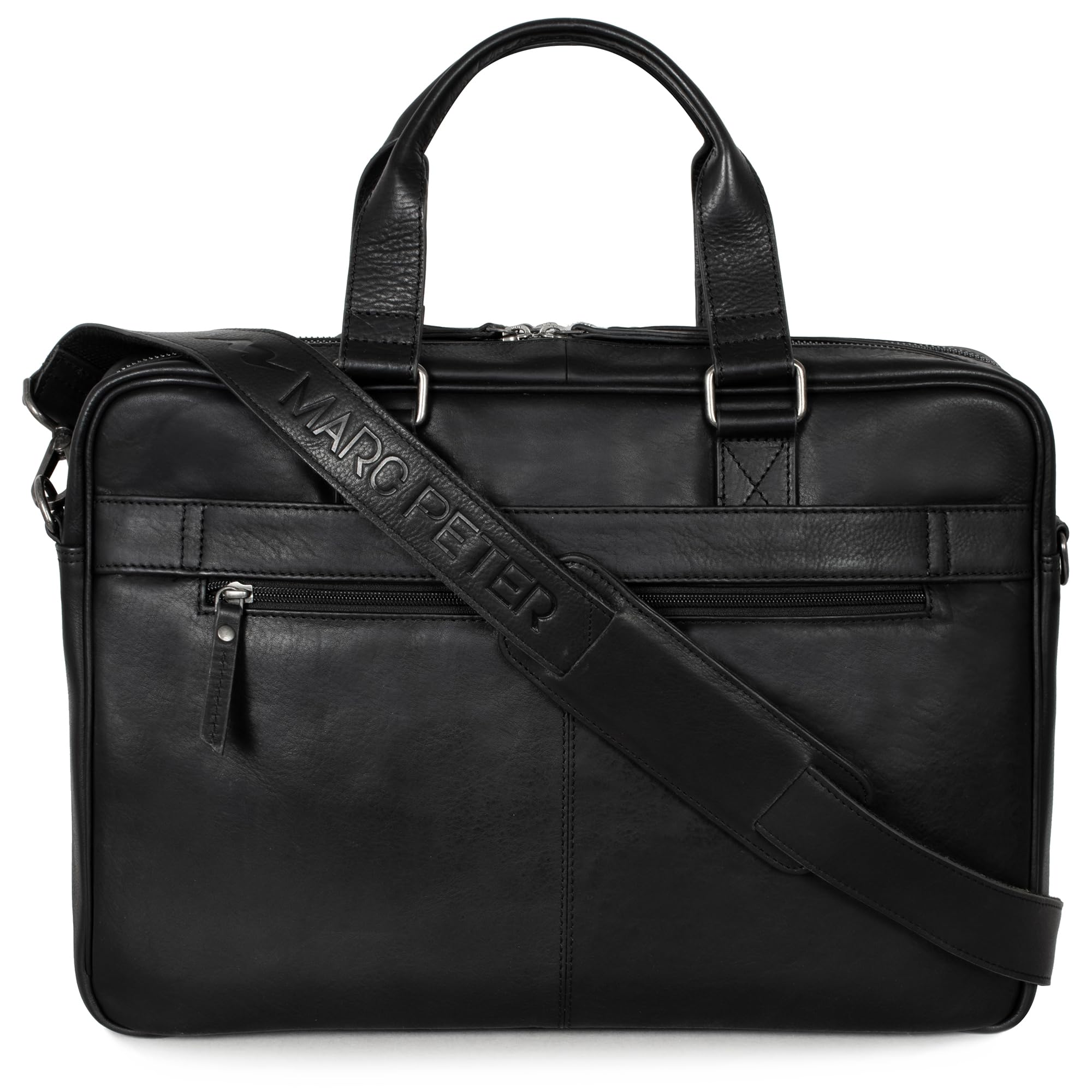 Marc Peter Borsa per computer portatile Dallas I in pelle a tracolla per laptop da 15,6 pollici, valigetta per notebook I, borsa per uomo e donna