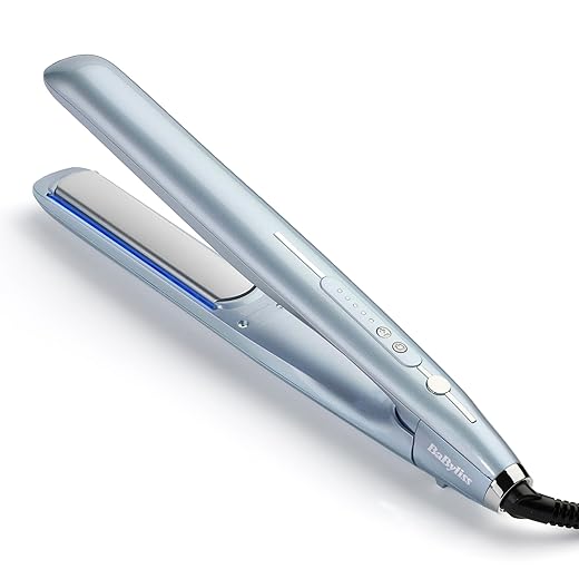 BaByliss Plancha Hydro Fusion ST573E Plancha de pelo con Tecnología de Plasma Avanzada, Sistema Iónico Dual, Equilibra la Humedad, Pelo Hidratado y sin encrespamiento, 5 Temperaturas 150°C a 230°C