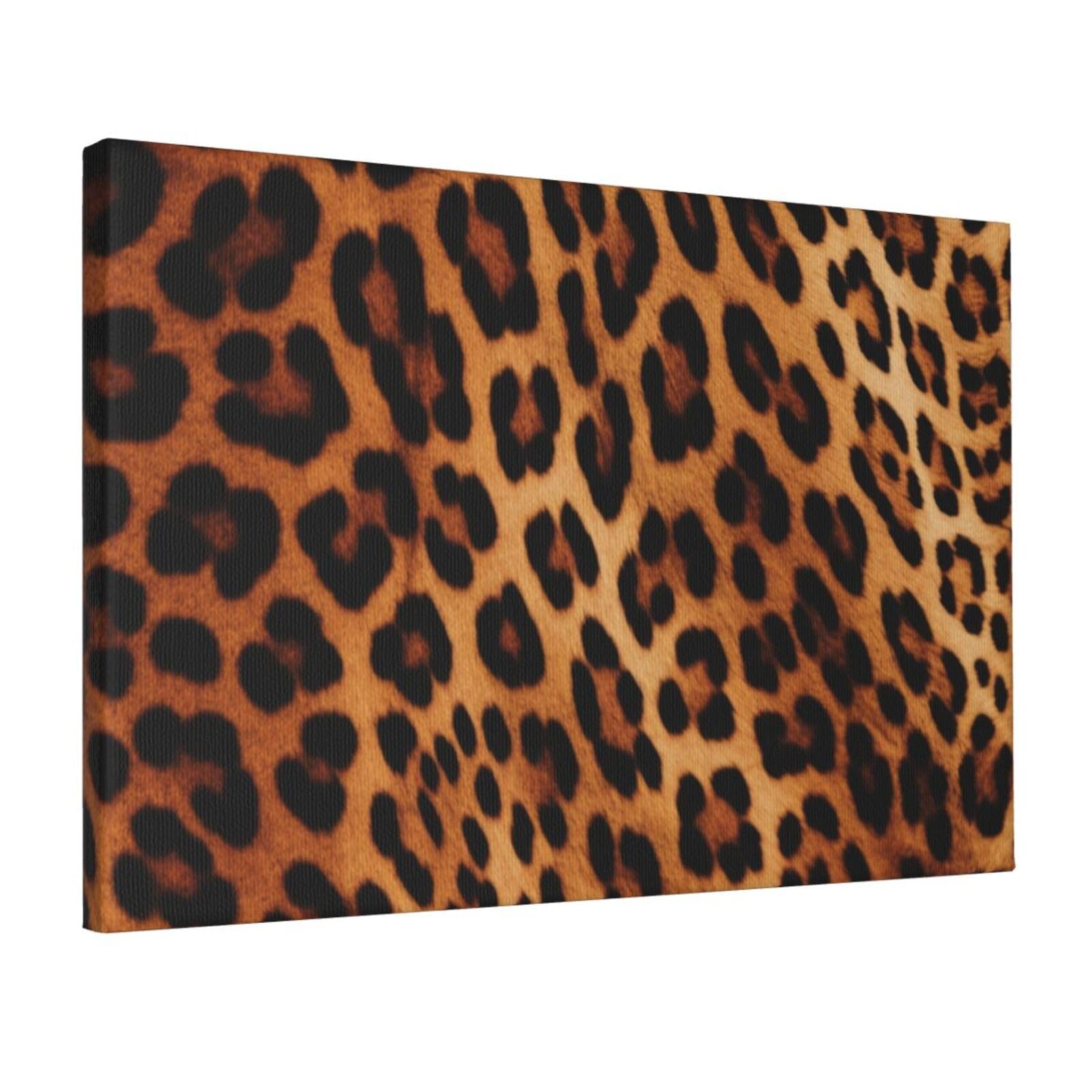 YKLJG Leopard Print Printed Wall Art Canvas Prints 45x30 CM Wooden Framed Picture Painting Artwork for Bedroom Kitchen Home Office Decor