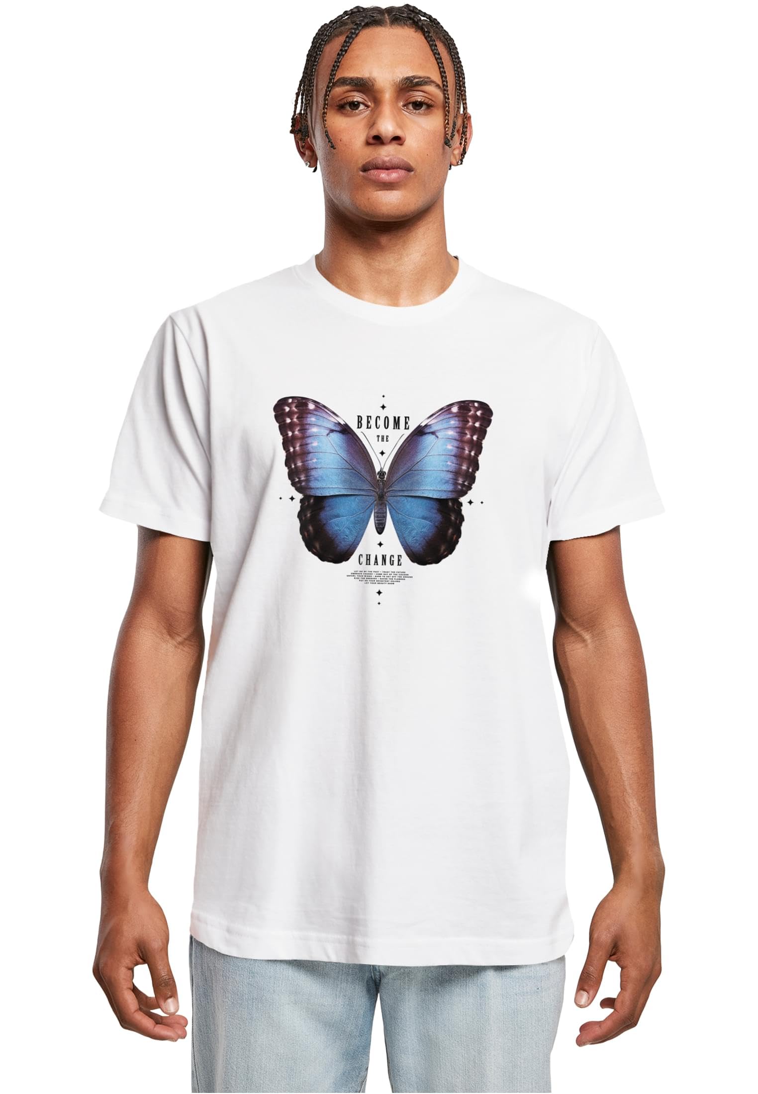 Mister Tee Herren Become The Change Butterfly Tee White XS