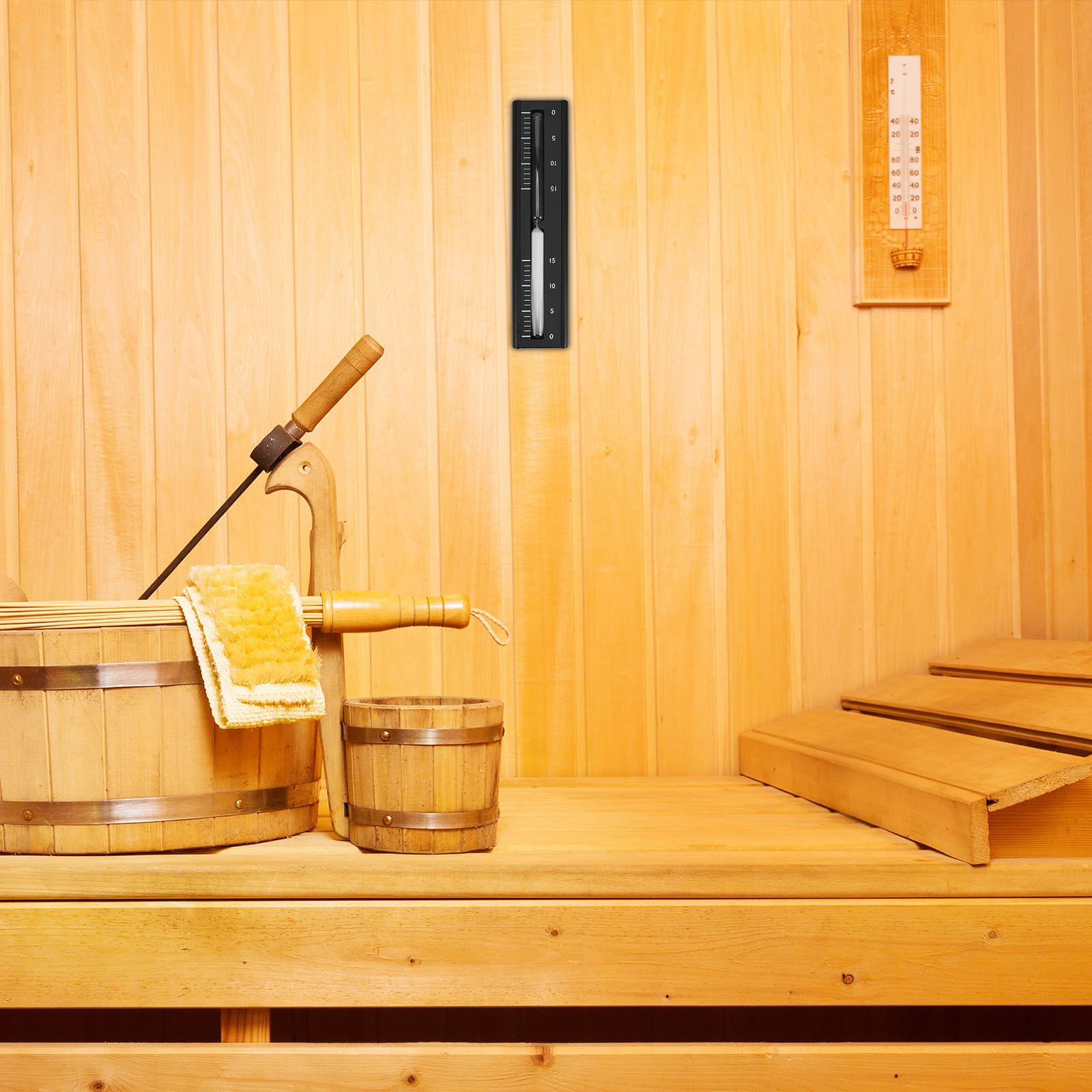Toyvian Sauna Sanduhr und Aluminium 15 Minuten Timer Hitzebeständig und Drehbar für Sauna und Dampfbad Elegante und Natürliche Badezimmeruhr