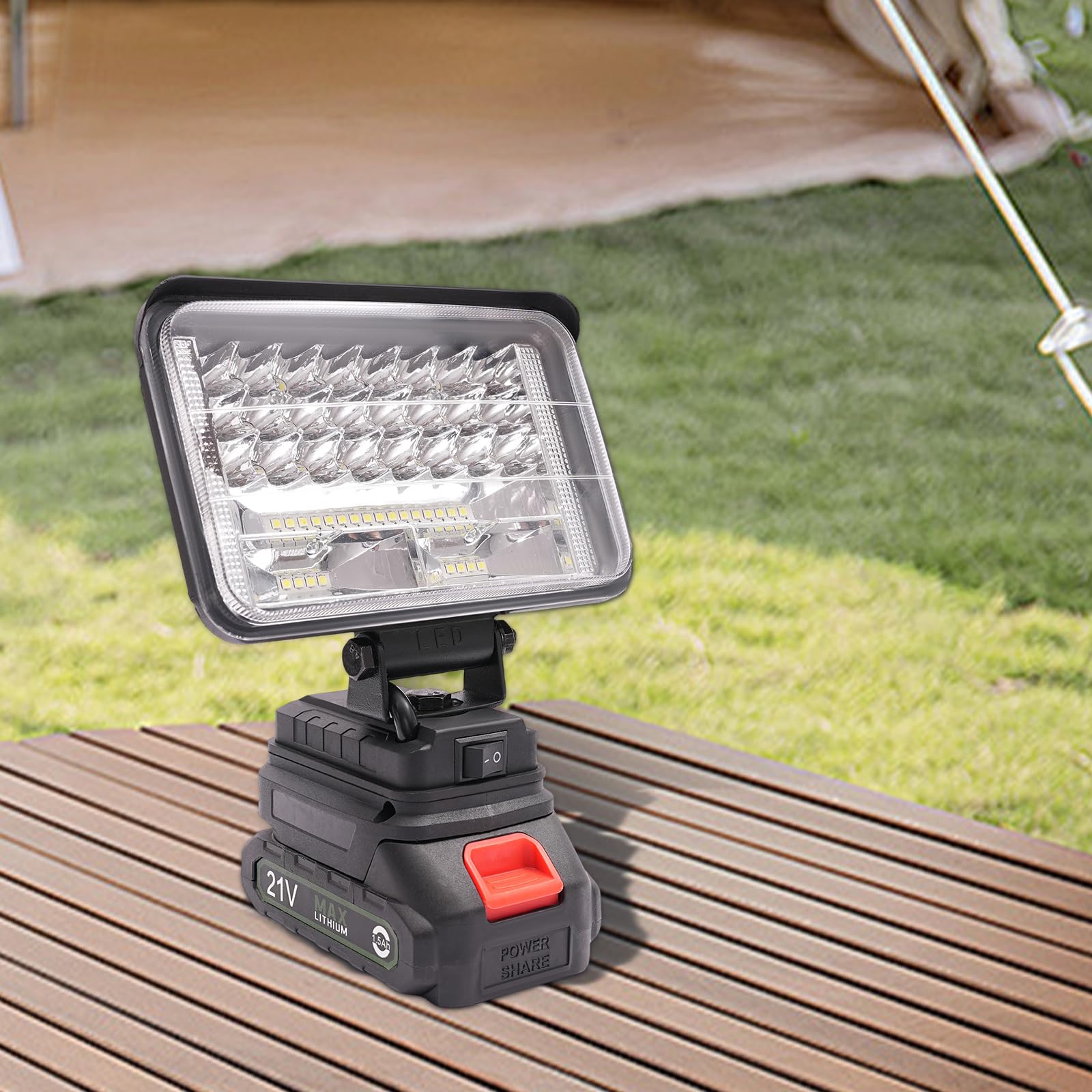 LED Arbeitsleuchte Lampe, Tragbare kabellose LED Leuchte 48W 48 Lampenkugeln Akku Lampe für Camping 800LM