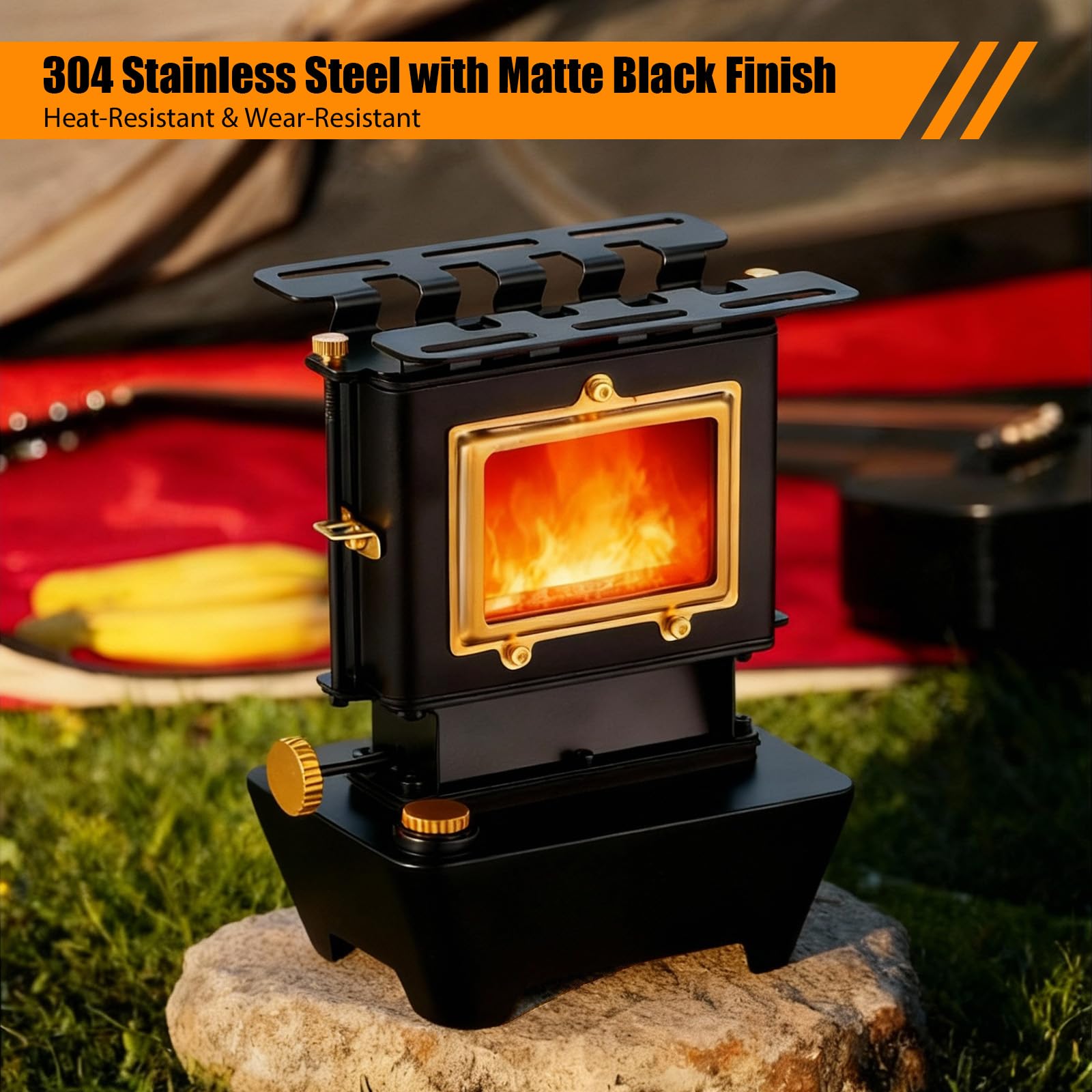 Tragbarer Petroleum Laterne mit 525ml Öltank Petroleum Camping Heizung Stove Multifunktionale Campingkocher mit Aufbewahrungstasche für Außenbeleuchtung Erwärmung Kochen
