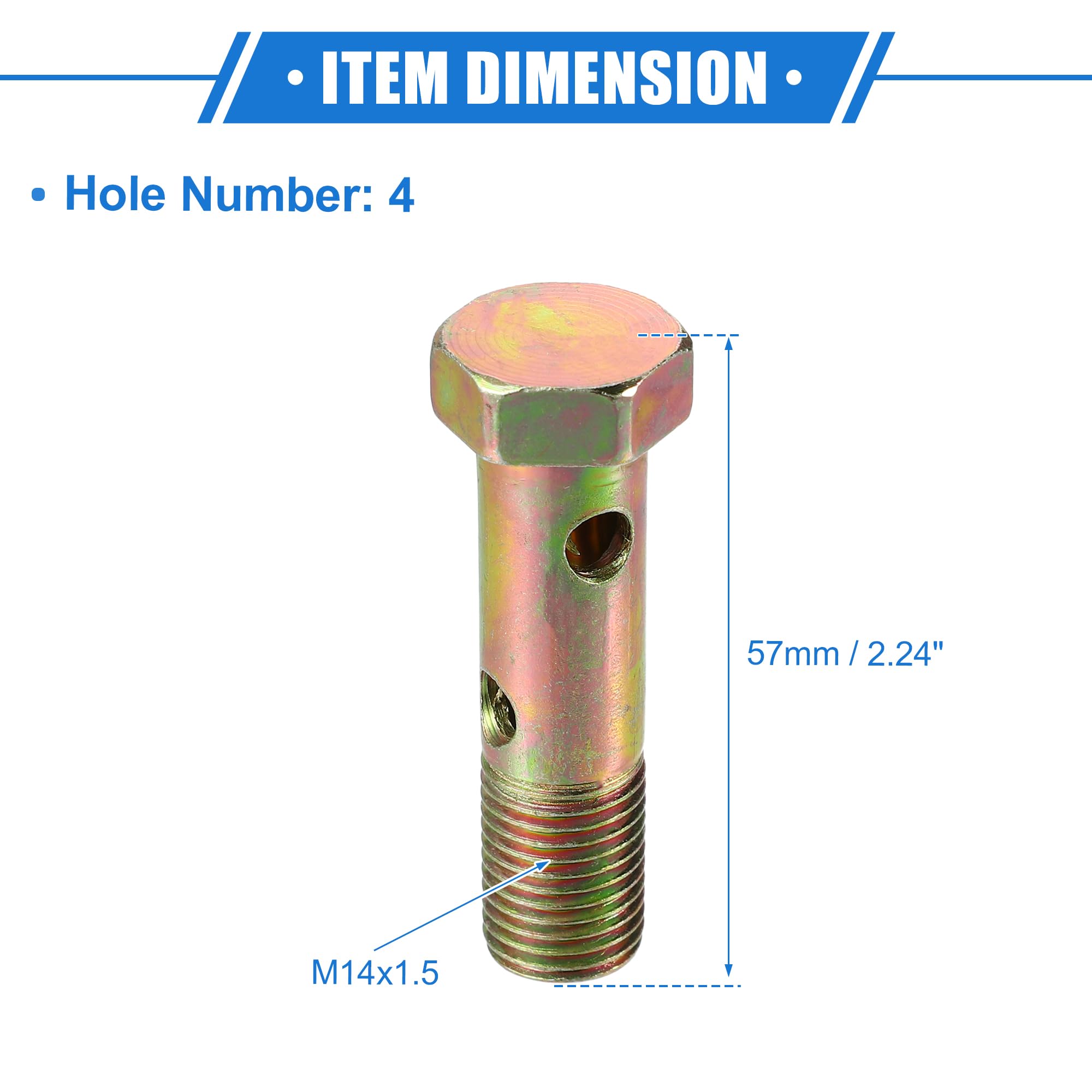 ポッチ① Amazon | VekAuto ダブルバンジョーボルトキット M14x1.5 長さ