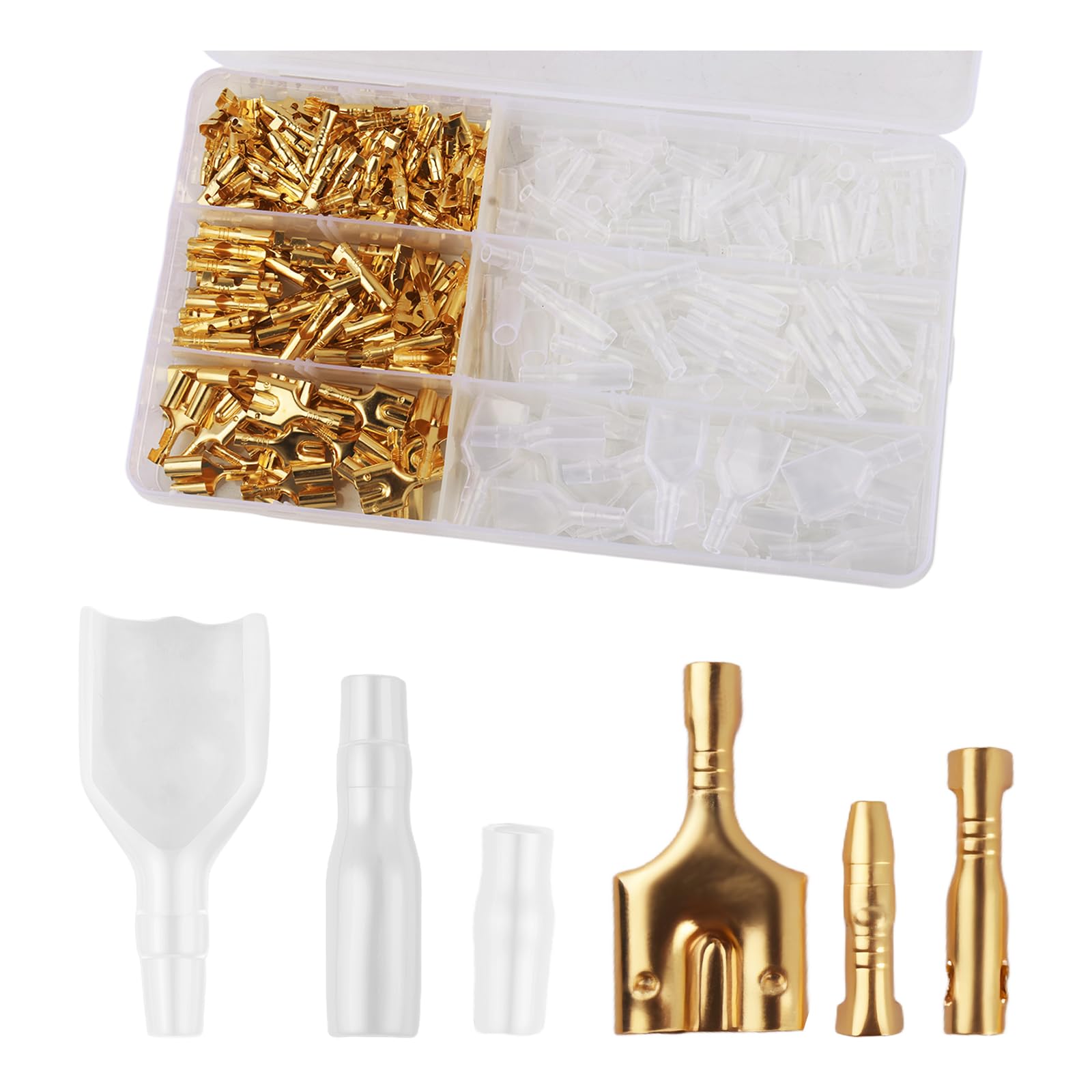 Photo 1 of 320PCS 3.9mm & 3.5mm Bullet Connectors Kit,Bullet Connectors for Wiring Includes Male,Female,Dual Female,Portable Bullets Wire Connector Kit Car Accessories with Insulating Sleeve