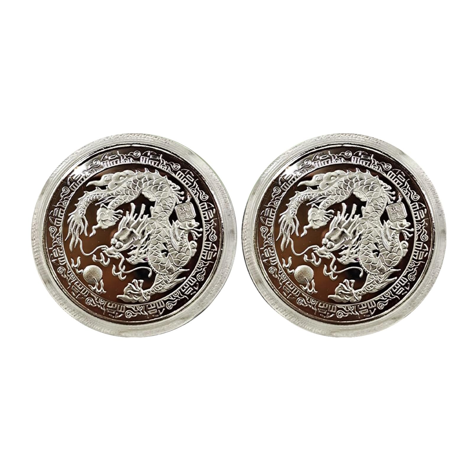 Médaille Dragon 2024 – Pièce Commémorative Zodiaque Chinois, Plaquée Or Ou Argent, 40 Mm, Fer