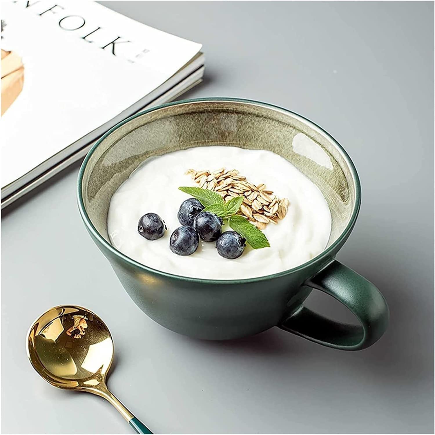 Handvat Soepkop Soepkom, Keramiek Ontbijt Koffie Thee Soep Mokken, Keramiek voor, 23 Ounces Grote Oatmea Granen Kom met Handvat for Soep Koffie Melk Thee Fruit Ontbijtkom (Kleur: Mok, Maat: 600ML/20OZ Handvat Soepkop Soepkom, Keramiek Ontbijt Koffie Thee Soep Mokken, Keramiek voor, 23 Ounces Grote Oatmea Granen Kom met Handvat for Soep Koffie Melk Thee Fruit Ontbijtkom (Kleur: Mok, Maat: 600ML/20OZ