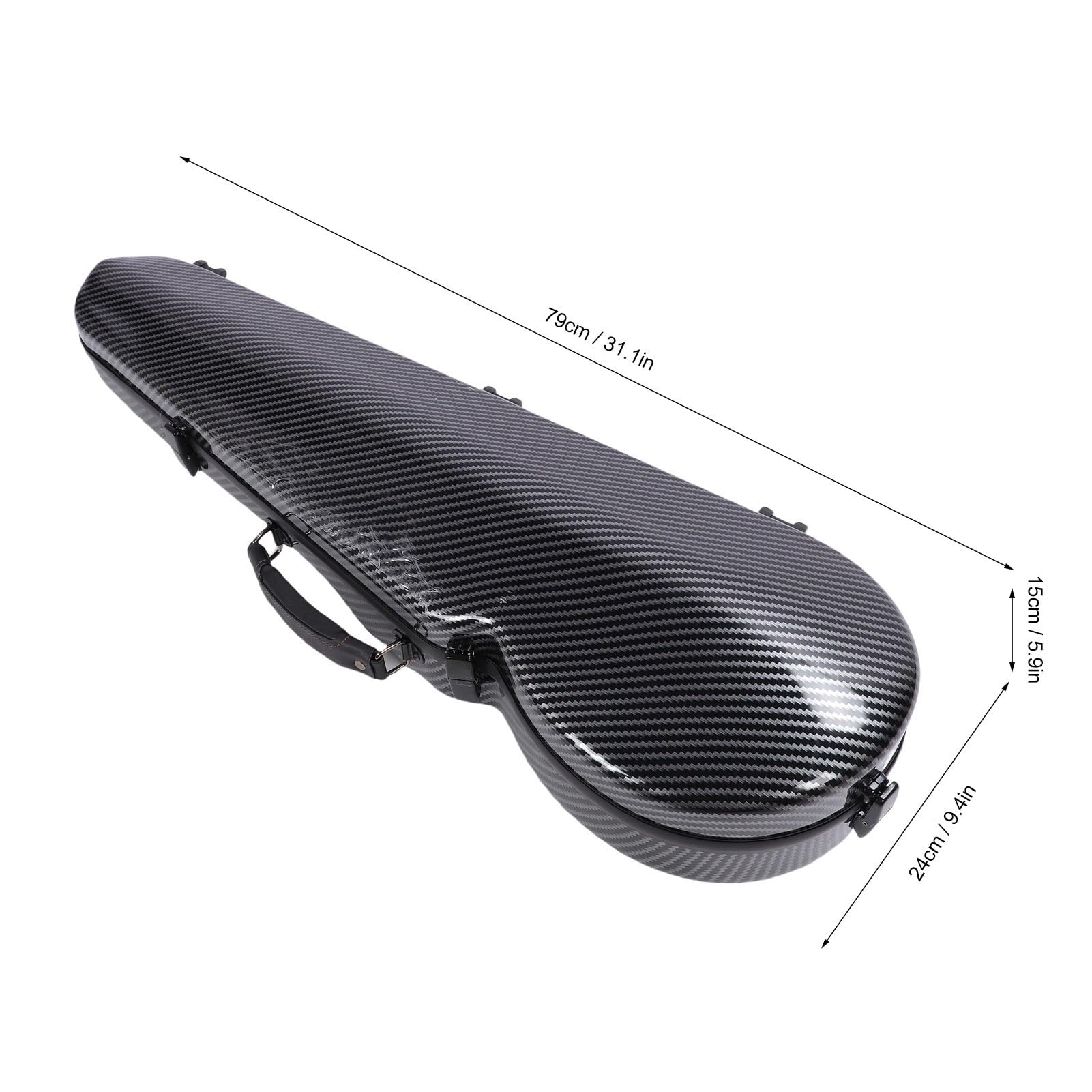 AUNMAS Custodia per Violino Scatola Rigida in Fibra di Carbonio per Violino a Grandezza Naturale 4/4 con Blocco Igrometro Integrato e Cinghie per Zaino per Studenti, Musicisti, Uso in Viaggio