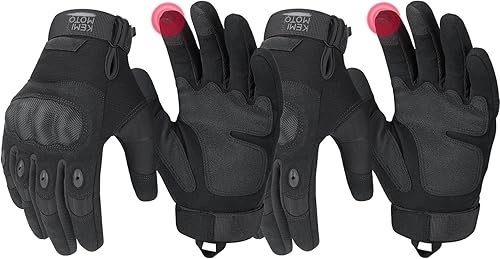 KEMIMOTO Guantes tácticos para hombres, guantes de motocicleta con pantalla táctil con carcasa dura y acolchado de palma para deportes al aire